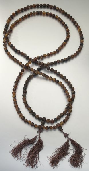 Pr. Chinese carved amber necklaces