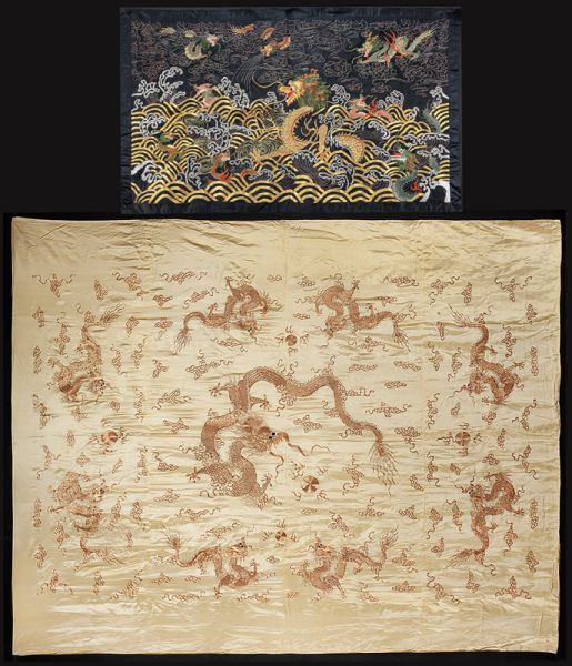  2 Chinese embroideries depicting 1744b6