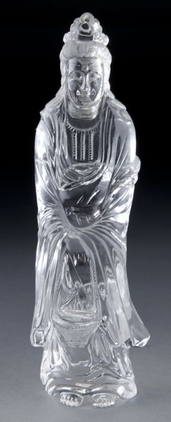 Chinese carved rock crystal Guanyin 1744c5