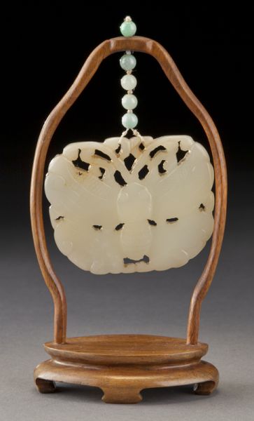 Chinese Qing carved white jade