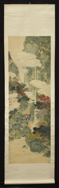 Chinese Qing watercolor scroll 1744fc