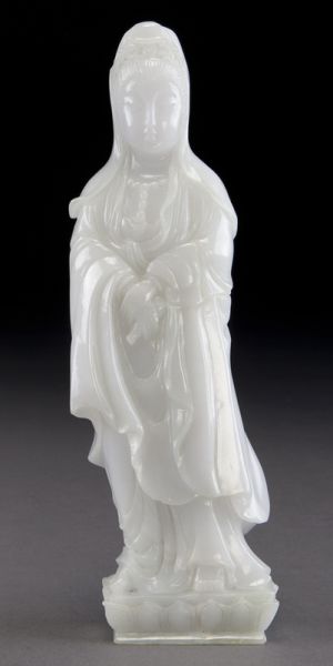 Chinese carved jadeite Guanyin.7.5''H