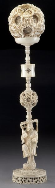 Chinese Qing Canton School carved ivory