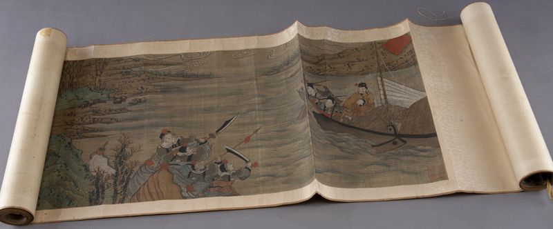 Chinese watercolor hand scroll 17450d