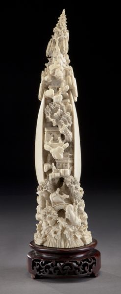Chinese carved ivory mountain International 174519