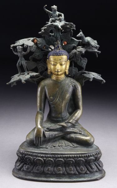 Chinese Tibetan Qing bronze Shakyamuni 174542