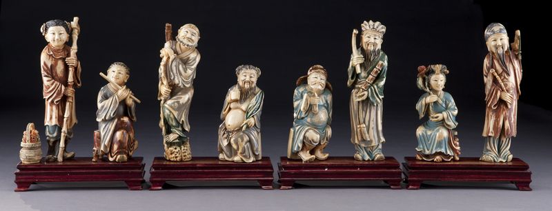  4 Chinese polychrome ivory carving 174555