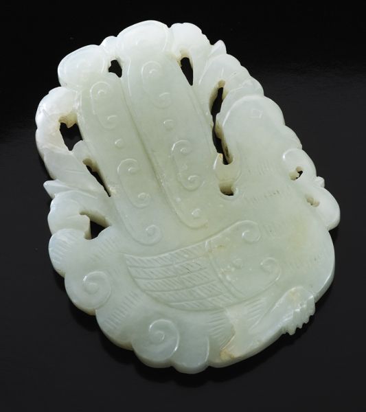 Chinese Qing carved jade phoenix.2.5''H