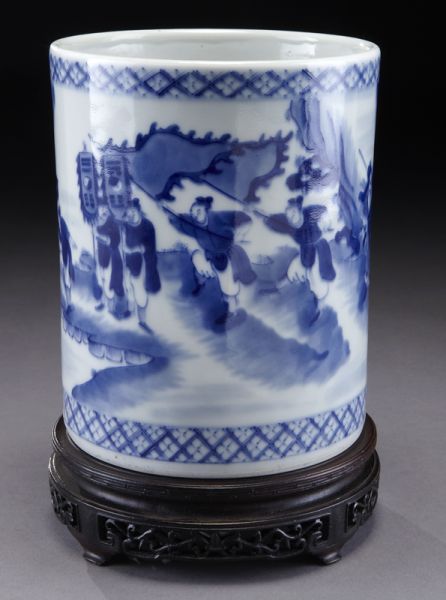 Chinese Qing blue and white brush