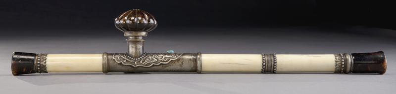 Chinese carved ivory opium pipe.(International