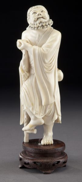 Chinese Qing carved ivory immortal.(International