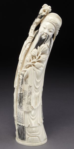 Chinese carved ivory God of Flowers.(International
