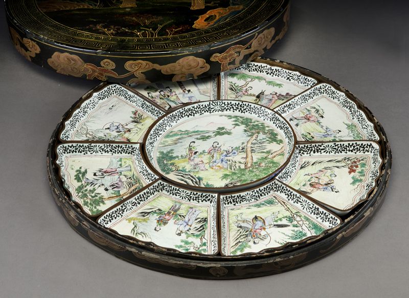  9 Canton enamel dishes depicting 1745a3