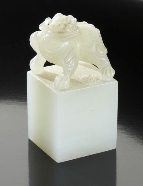 Chinese Qing carved jade sealdepicting 1745ac