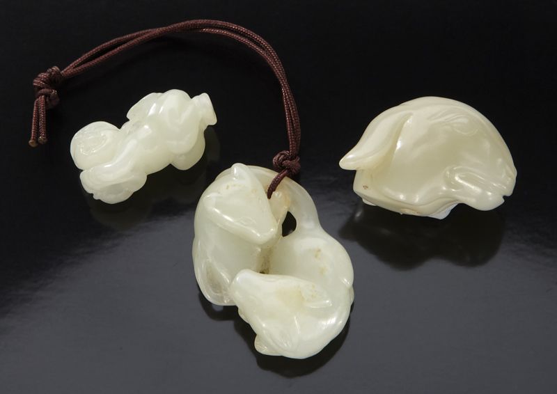 3 Pcs Chinese Qing carved jade 1  1745af