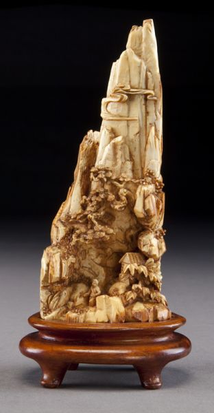 Chinese carved ivory mountain(International