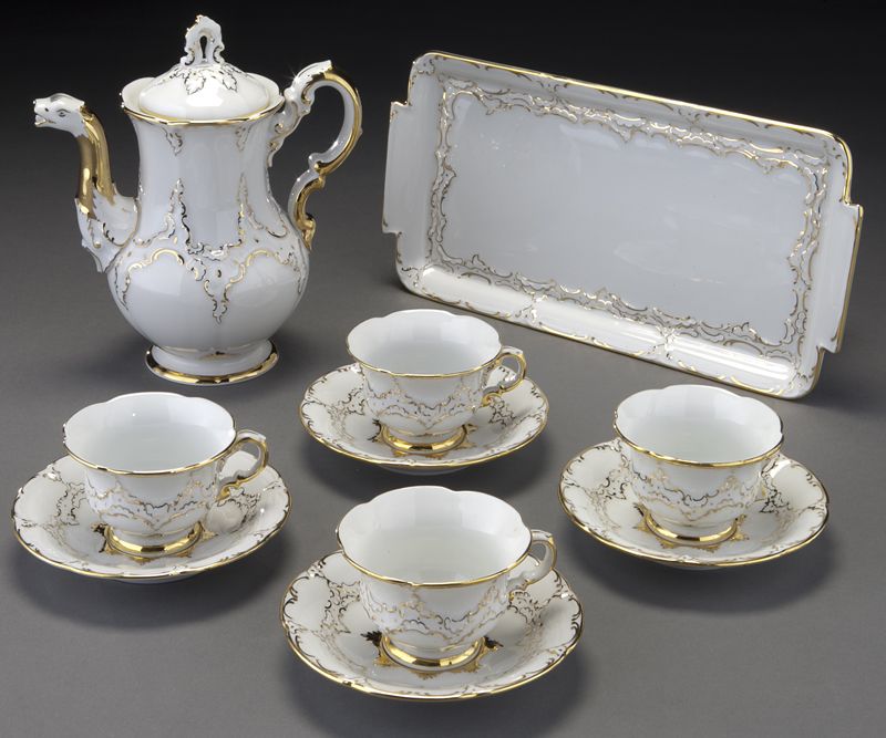 10 Pc. Meissen gilt porcelain coffee