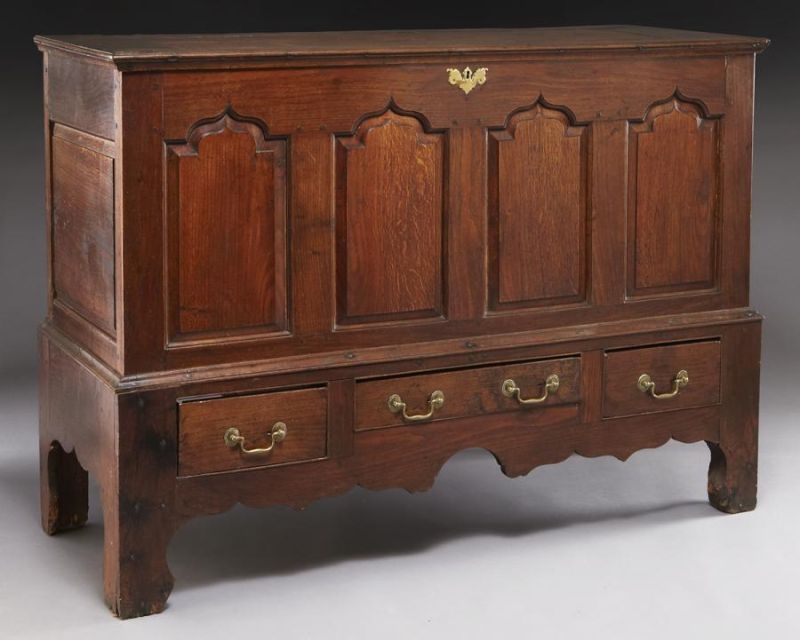 Early English paneled oak mule 1745f3