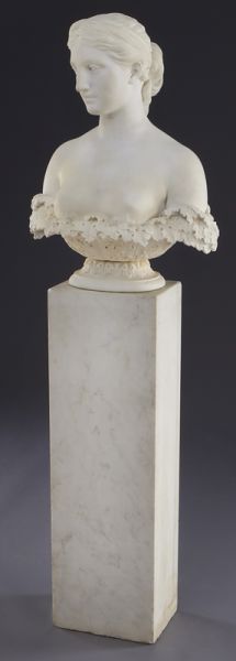 Hiram Powers marble bust of Proserpine 17461d