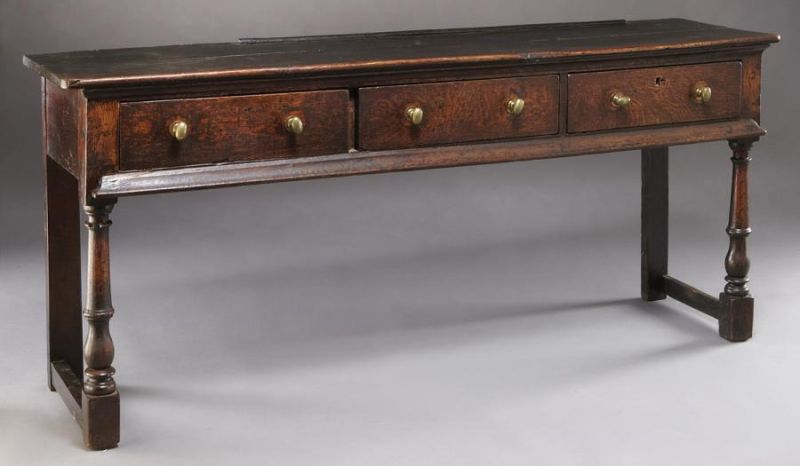 Early English three drawer oak dresser