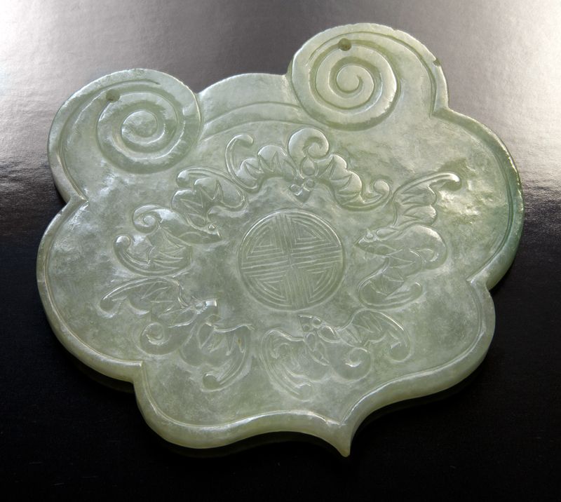 Chinese Qing carved jadeite plaquedepicting 17464b