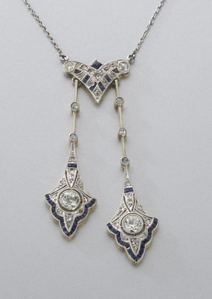 Victorian plat gold diamond sapphire 174657