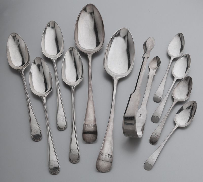 (11) Bateman sterling silver flatware