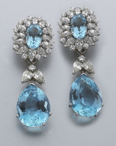 Platinum diamond and aquamarine 174695