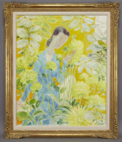 Le Pho Woman in Garden oil 1746d0