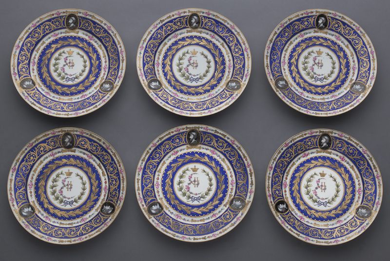 (6) Russian porcelain plates in the