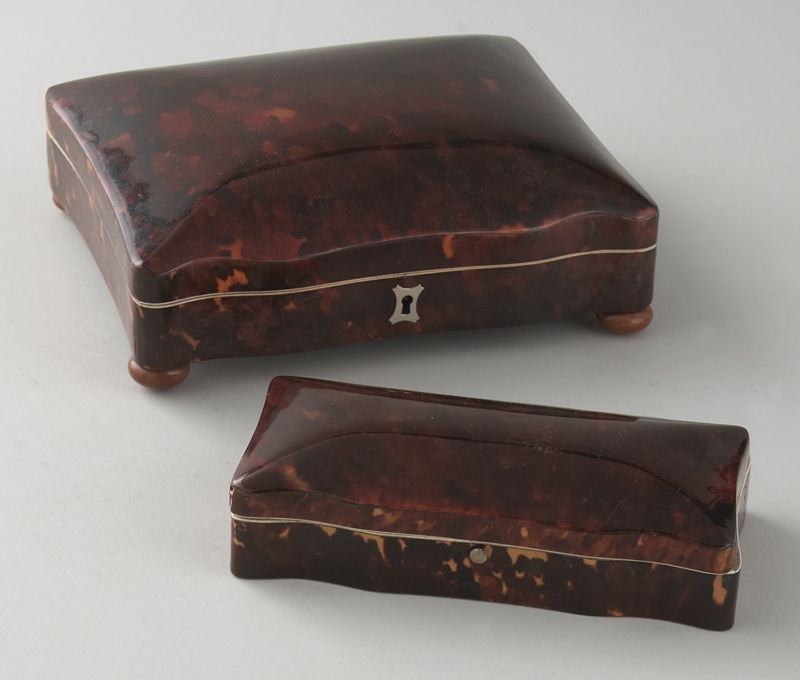 (2) Tortoise shell dresser boxesboth