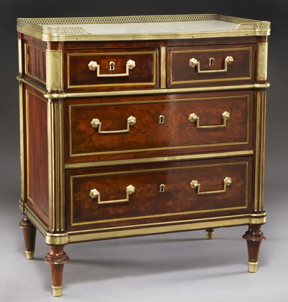 Louis XVI mahogany marble top commodewith 174764