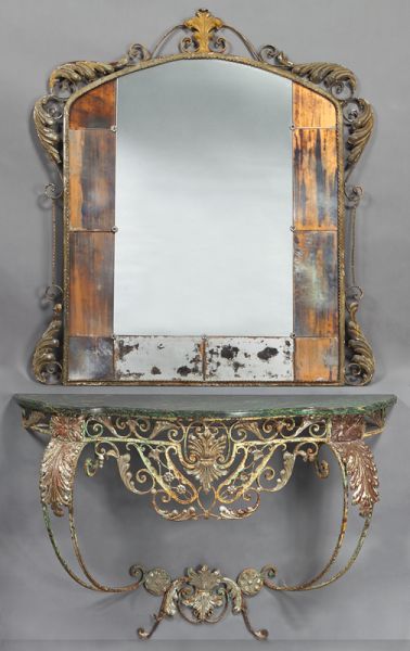 French wrought iron console table