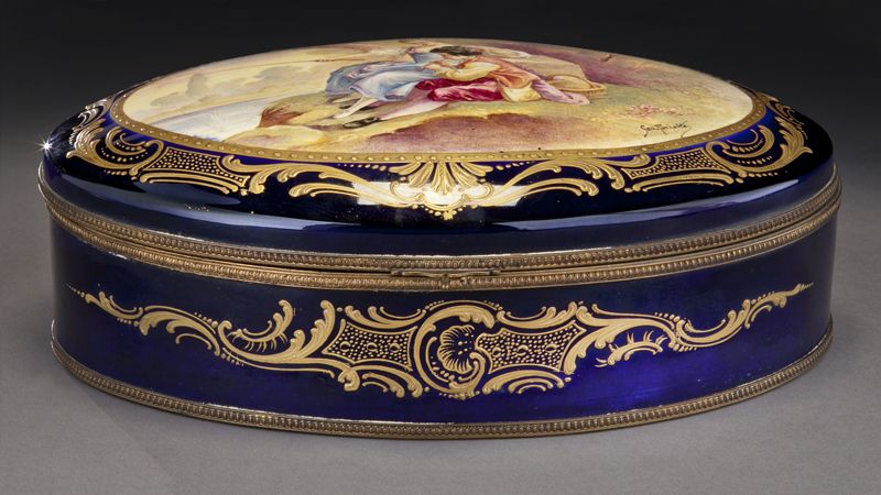 Large Sevres style porcelain box 17479d