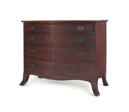 Federal cherry bowfront chest of 174811