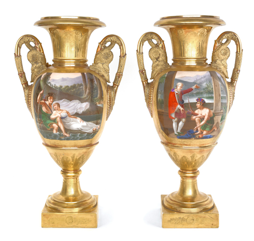 Pair of Darte Paris porcelain vases