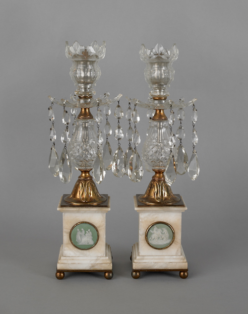 Pair of English crystal brass and 174833