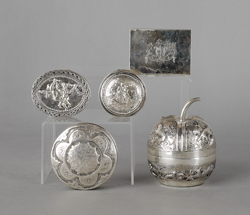 Five English and Continental silver