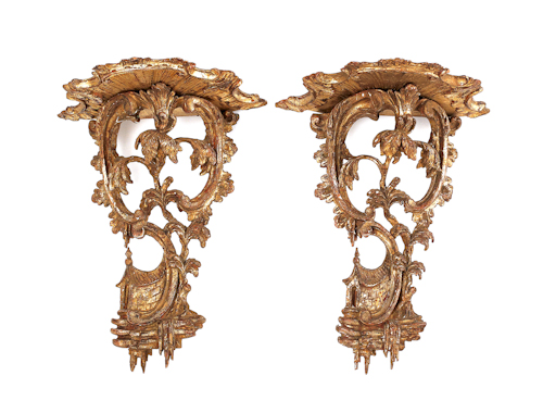 Pair of Georgian style carved giltwood 17485f