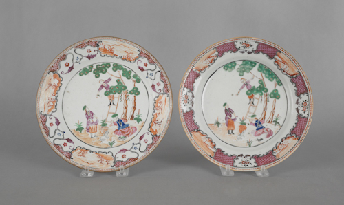 Pair of Chinese export plates made 17486d