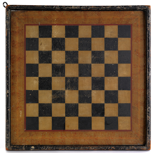Painted pine gameboard 19th c  1748c3