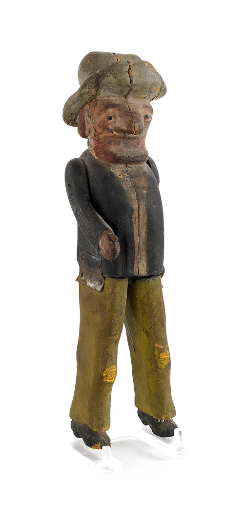 Carved and painted articulated figure