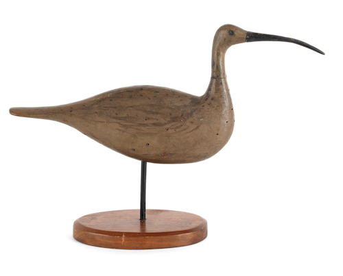 Carved and painted curlew decoy 1748ef
