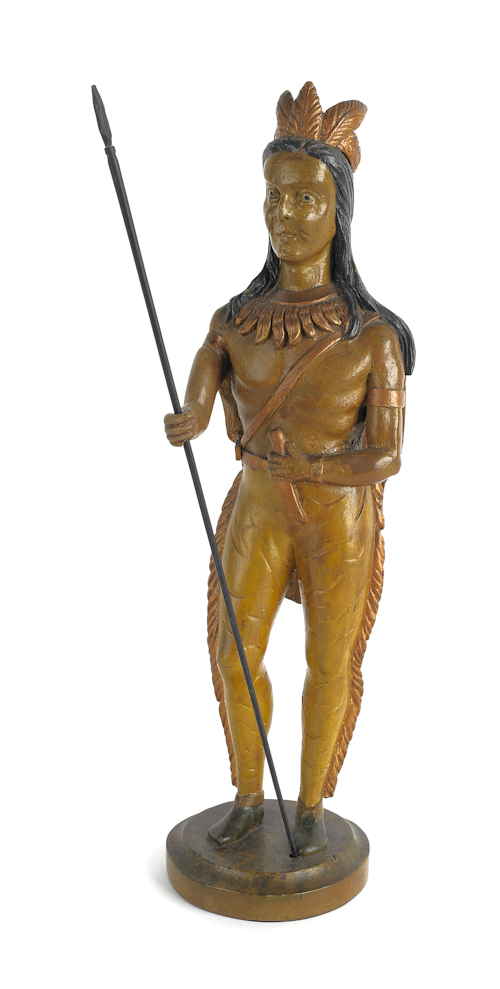 Carved and painted figure of a