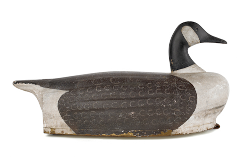 Canvas over wood goose decoy ca.