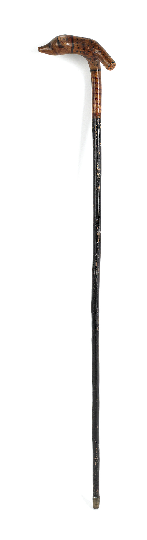 Carved and painted cane ca. 1900