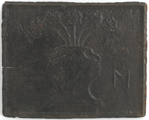 Cast iron stove plate 18th c with 17495d