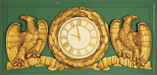 Massive carved giltwood wall clock early