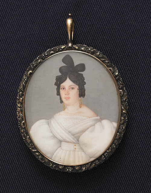 Miniature watercolor on ivory portrait 1749f0