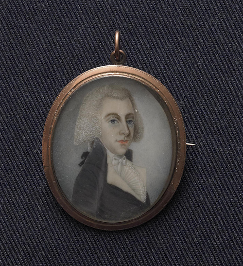 Miniature watercolor on ivory portrait 1749f1